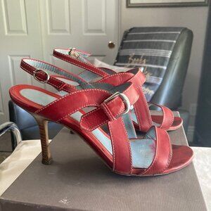 Lambertson Truex Red Calf Leather Strappy sandals in Women's size 37.5